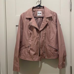 Pink Faux Leather Jacket